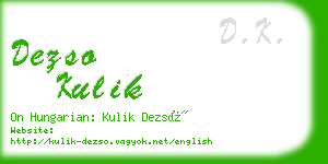 dezso kulik business card